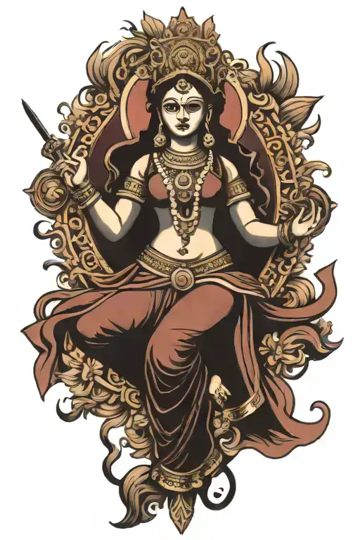 Goddess Durga tattoo design idea