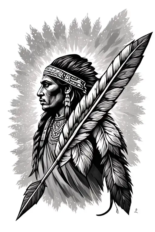 Indian arrow tattoo design idea