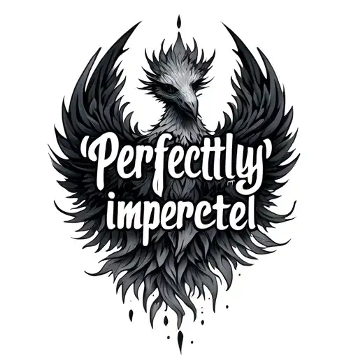 "Perfectly imperfect " Phoenix  tattoo design idea