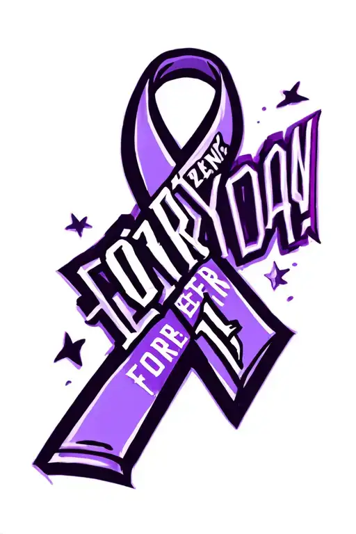 "Jordan Forever 17" purple awareness ribbon  tattoo design idea
