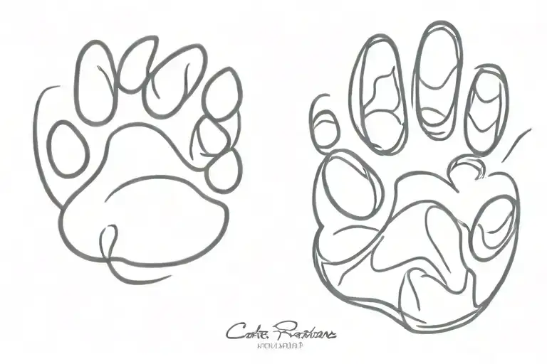 cat paw print tattoo design idea
