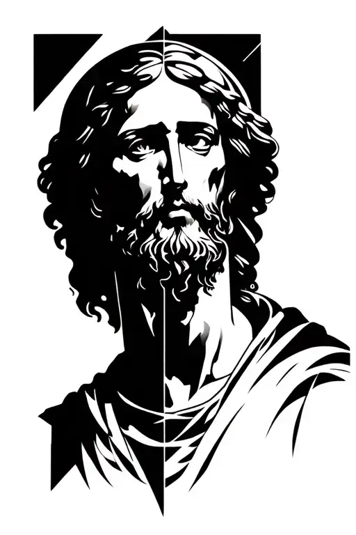 Deat and resurrection of Jesus Christ tattoo design idea