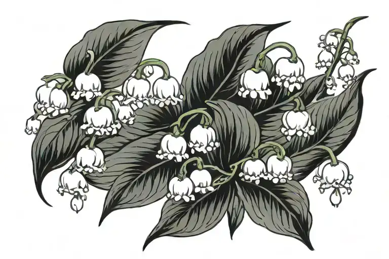 lily of the valley flower tattoo design idea