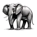 elephant, standing on two back legs tattoo design idea