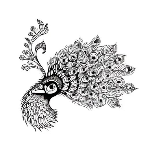 Peacock head tattoo design idea