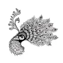 Peacock head tattoo design idea