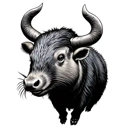 carabao and beaver tattoo design idea