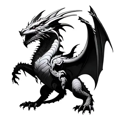bahamut final fantasy tattoo design idea
