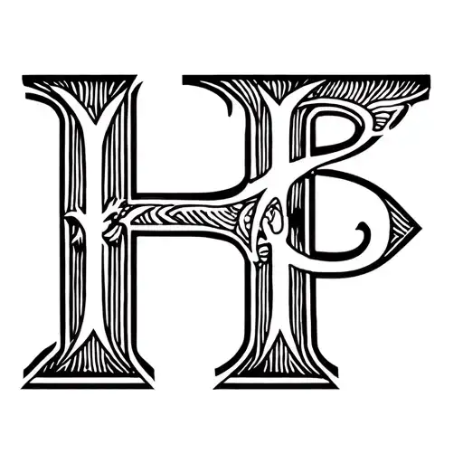 cattle brand using a capital B and a capital H placed with the B inverted so the back is against the leg of the H tattoo design idea