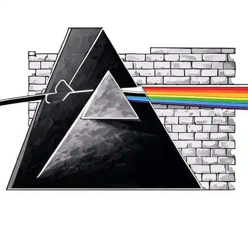 pink floyd prism another brick in the wall cover tattoo design idea