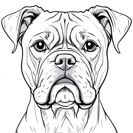 Face of a German boxer (dog) tattoo design idea