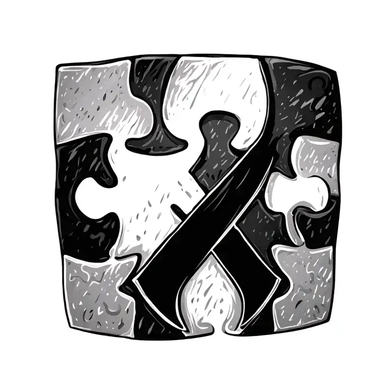 Autism awareness puzzle piece tattoo design idea