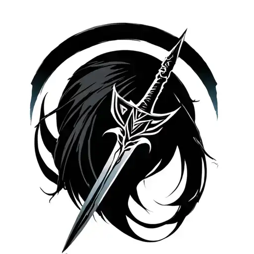 akali kunai with halo logo incorporated tattoo design idea