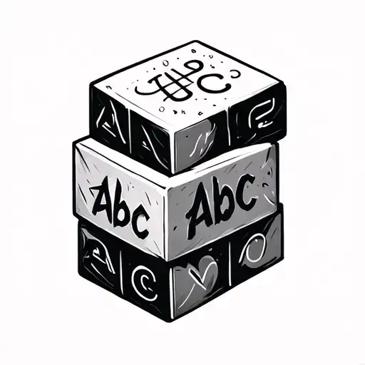 Abc Blocks tattoo design idea