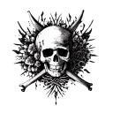 existential,niahlistic,chaotic , anarchy,peace and contradiction,love, pirate like tatoos tattoo design idea