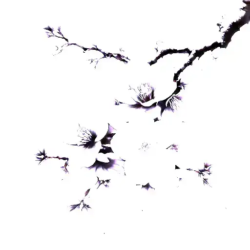 Sakura tree branch and flowers tattoo design idea