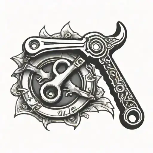 adjustable wrench memorial tattoo design idea