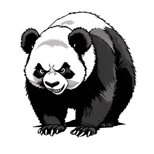 angry panda tattoo design idea