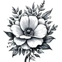 grandparent memory flower intertwined tattoo design idea