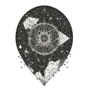 constellation of stars connected like neurons as mandala tattoo design idea