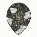constellation of stars connected like neurons as mandala tattoo design idea