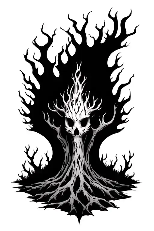 burnt forest rip brother  tattoo design idea