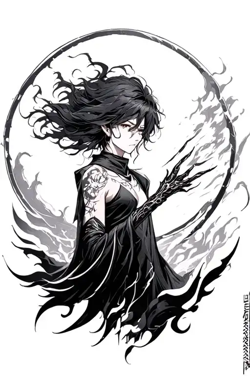 solo leveling anime tattoo design idea