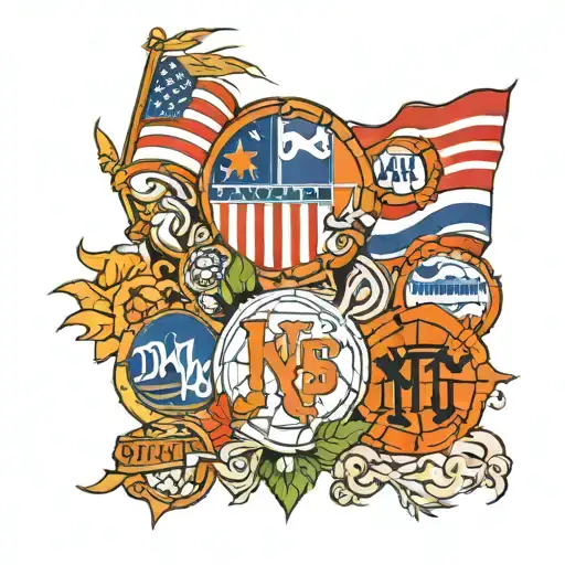 Knicks, Mets, and Giants with the Puerto Rico flag tattoo design idea