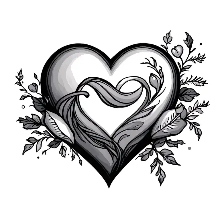 love heart tattoo design idea