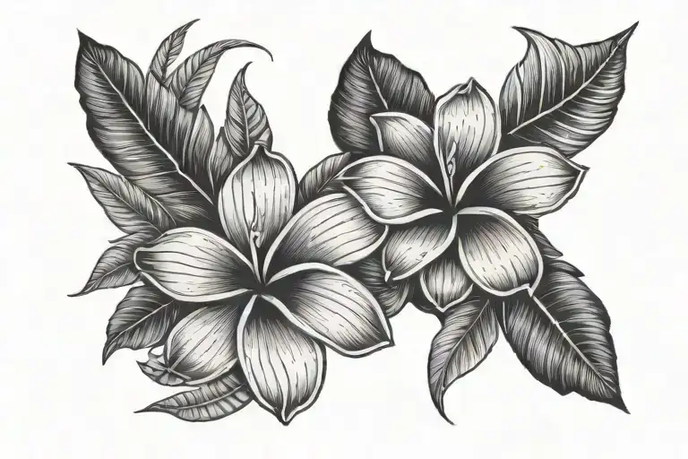 pua flower frangipani silver fern maori Niue garden tattoo tattoo design idea
