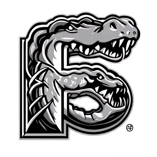 Florida Gators logo inside the letter F tattoo design idea