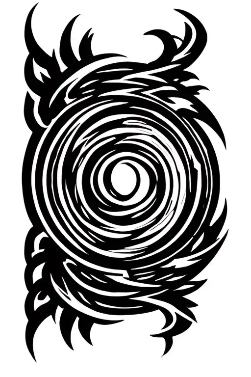 meander circle with god of war symbol incorporated tattoo design idea