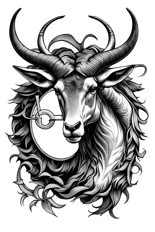 Libra and Taurus symbol merging tattoo design idea