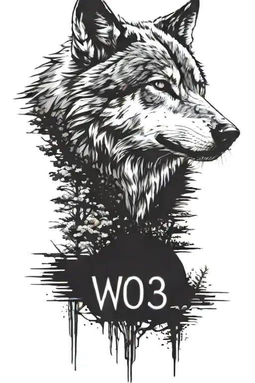 my girlfriends eye with 03/01/19 in roman numerals a wolf some more nature tattoo design idea
