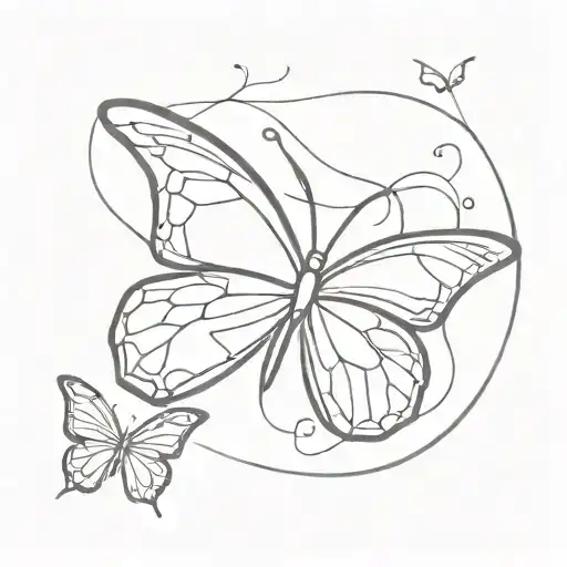 butterfly stencil art tattoo design idea