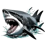 great white shark emerging tattoo design idea