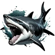 great white shark emerging tattoo design idea