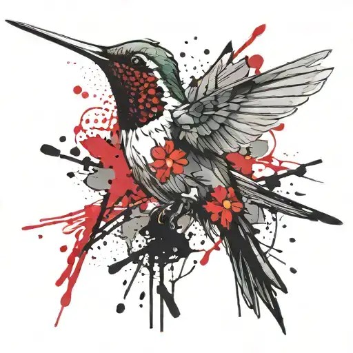 hummingbird tattoo design idea