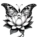 Lotus And Butterfly tattoo design idea