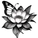 Lotus And Butterfly tattoo design idea