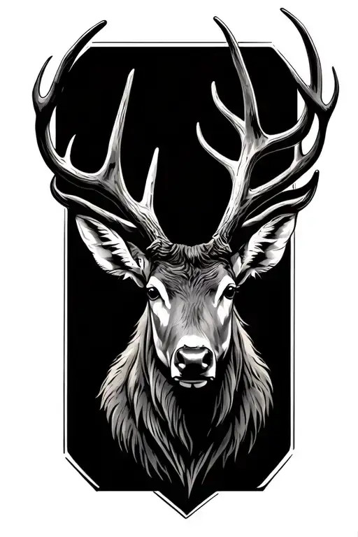 elk head tattoo design idea