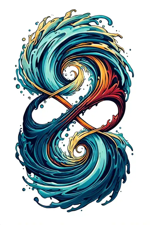 whirlpools merging together to form an infinity symbol tattoo design idea