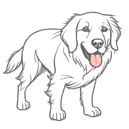 golden retriever smiling tattoo design idea