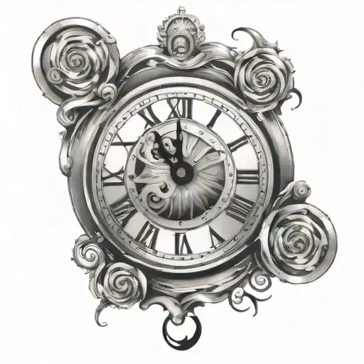 spiral time clock tattoo design idea