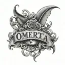 Omerta script tattoo design idea