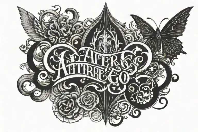 Alter Ego dark lettering tattoo tattoo design idea