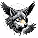 Wolf And Eagle tattoo design idea