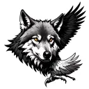 Wolf And Eagle tattoo design idea