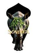 rhinoceros with the word sonder spelled out in bamboo tattoo design idea