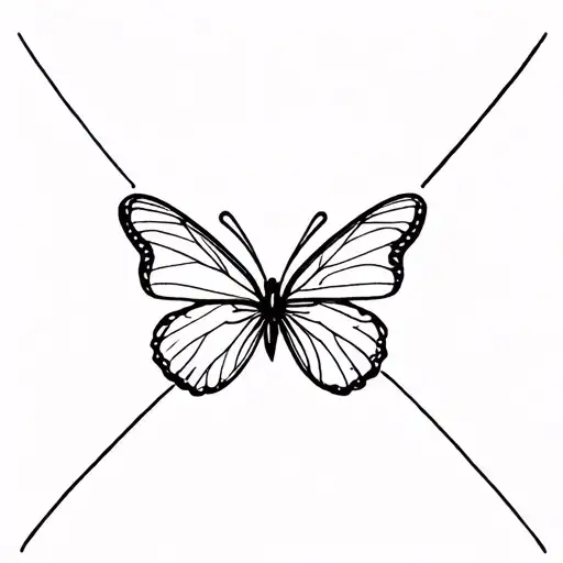 small dainty, 2 dates with butterfly in a straight line for collarbone tattoo. for passed loved ones tattoo design idea